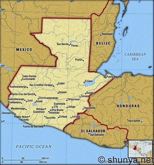 Guatemala stadte karte